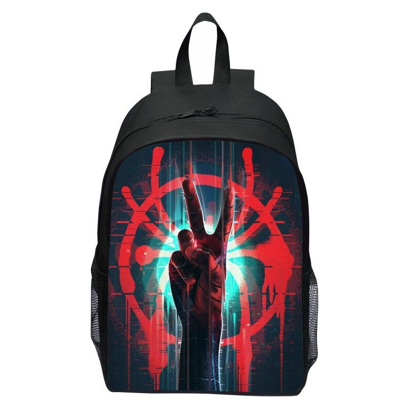 Spider Man  Across the Spider Verse Miles Morales Full Printed Backpack Schoolbag Travel Notebook Bag for Kids Students