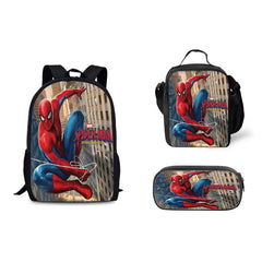 Spider Man Brand New Day Backpack Schoolbag Lunch Bag Pencil Bag for Kids Students 3PCS