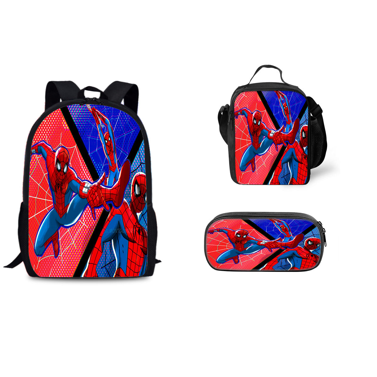 Spider Man Brand New Day Backpack Schoolbag Lunch Bag Pencil Bag for Kids Students 3PCS