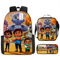 Spirit Rangers Full Printed Backpack Schoolbag Travel Notebook Bag Lunch Bag Pencil Bag for Kids Students 3PCS