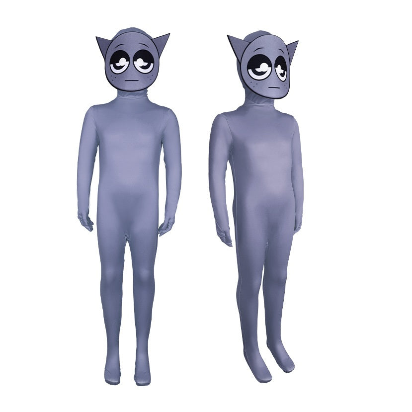 Sprunki Incredibox Cosplay Costume with Mask Boys Girls Bodysuit Halloween Fancy Jumpsuits