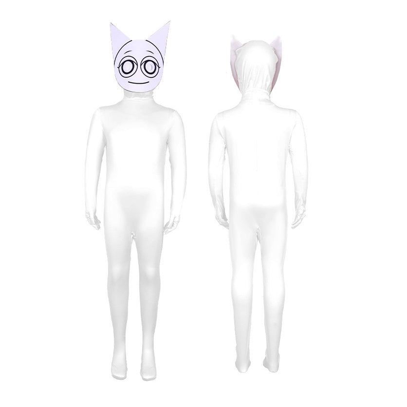 Sprunki Incredibox Cosplay Costume with Mask Boys Girls Bodysuit Halloween Fancy Jumpsuits