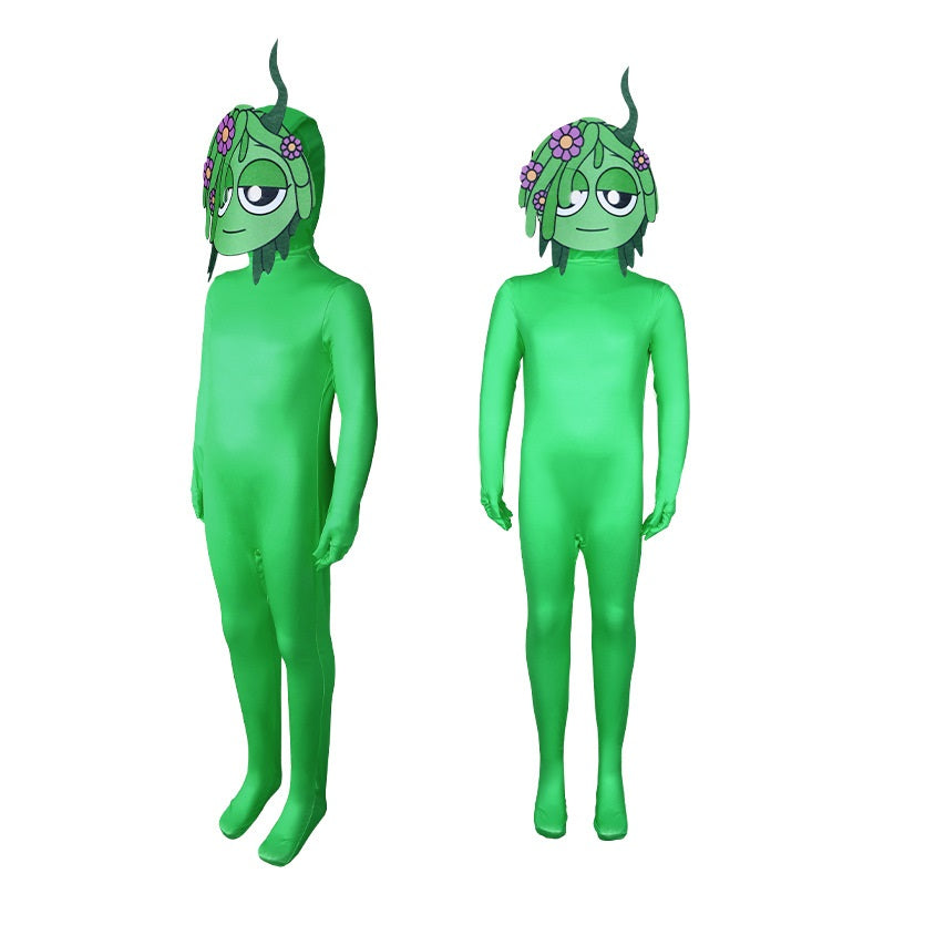 Sprunki Incredibox Cosplay Costume with Mask Boys Girls Bodysuit Halloween Fancy Jumpsuits
