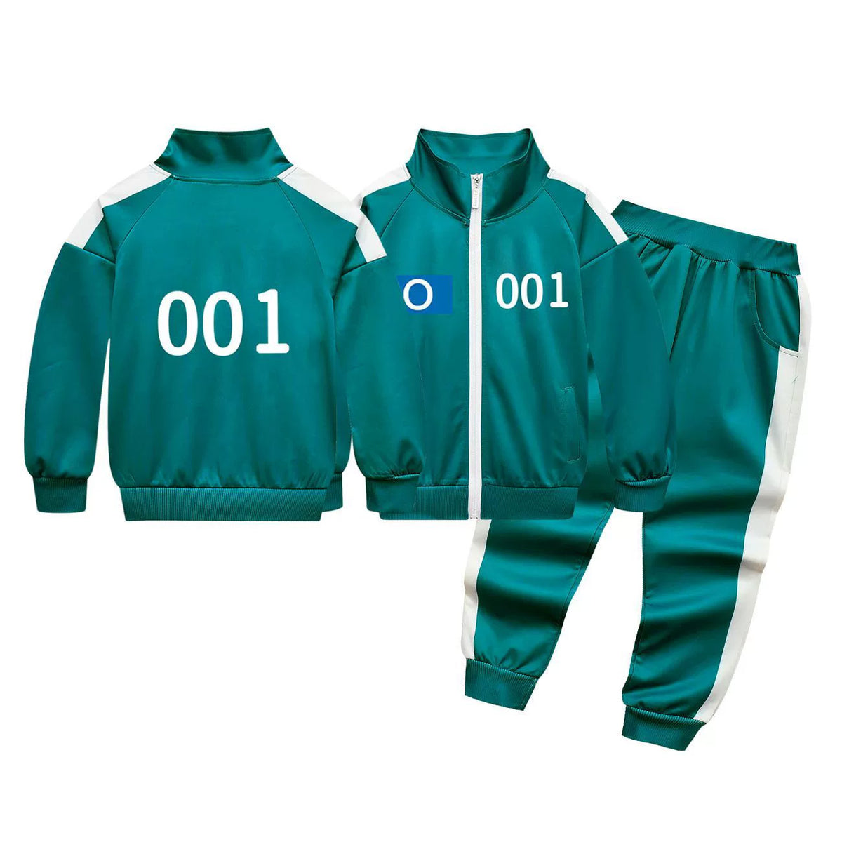 Squid Game 001 Cosplay Costume Boys Girls Halloween Fancy Jacket Pants
