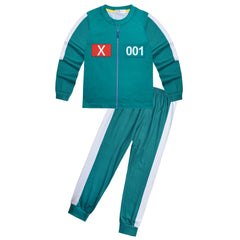 Squid Game Cosplay Costume Boys Girls Bodysuit Halloween Fancy Shirt Pants
