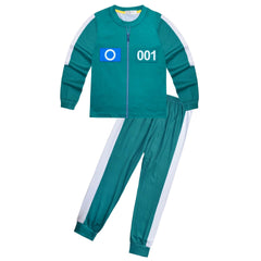 Squid Game Cosplay Costume Boys Girls Bodysuit Halloween Fancy Shirt Pants