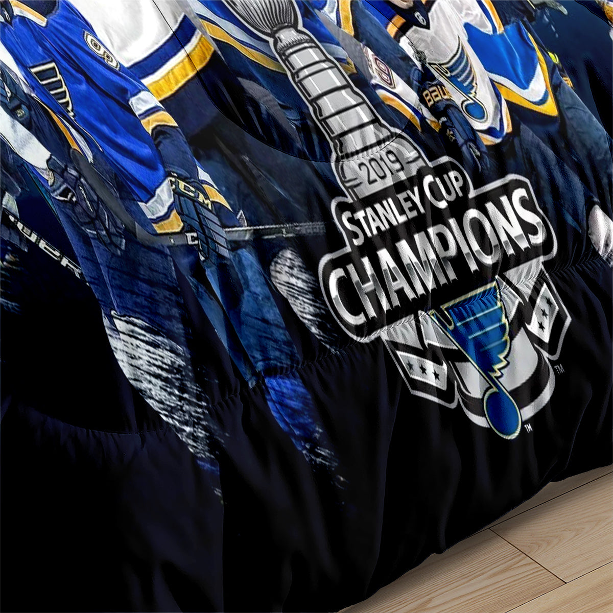 St. Louis Hockey Blues Comforter Pillowcases 3PC Sets Blanket All Season Reversible Quilted Duvet