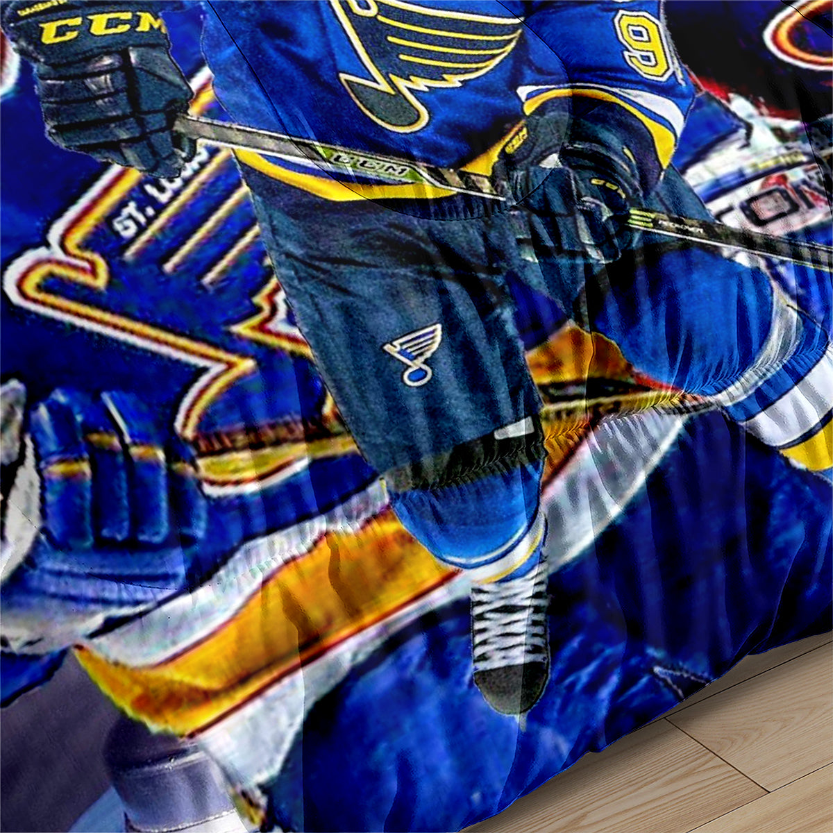 St. Louis Hockey Blues Comforter Pillowcases 3PC Sets Blanket All Season Reversible Quilted Duvet