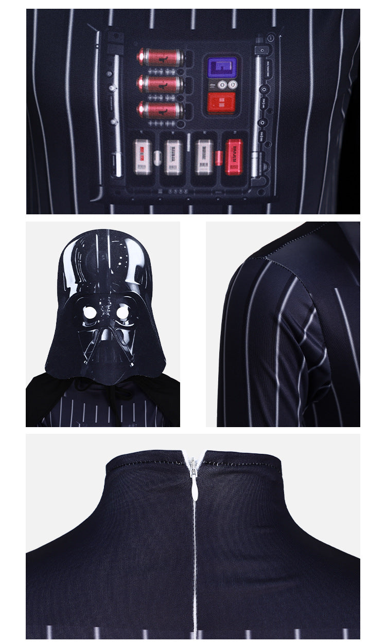 Star Wars Darth Vader Cosplay Costume with Mask Boys Girls Bodysuit Halloween Fancy Jumpsuits