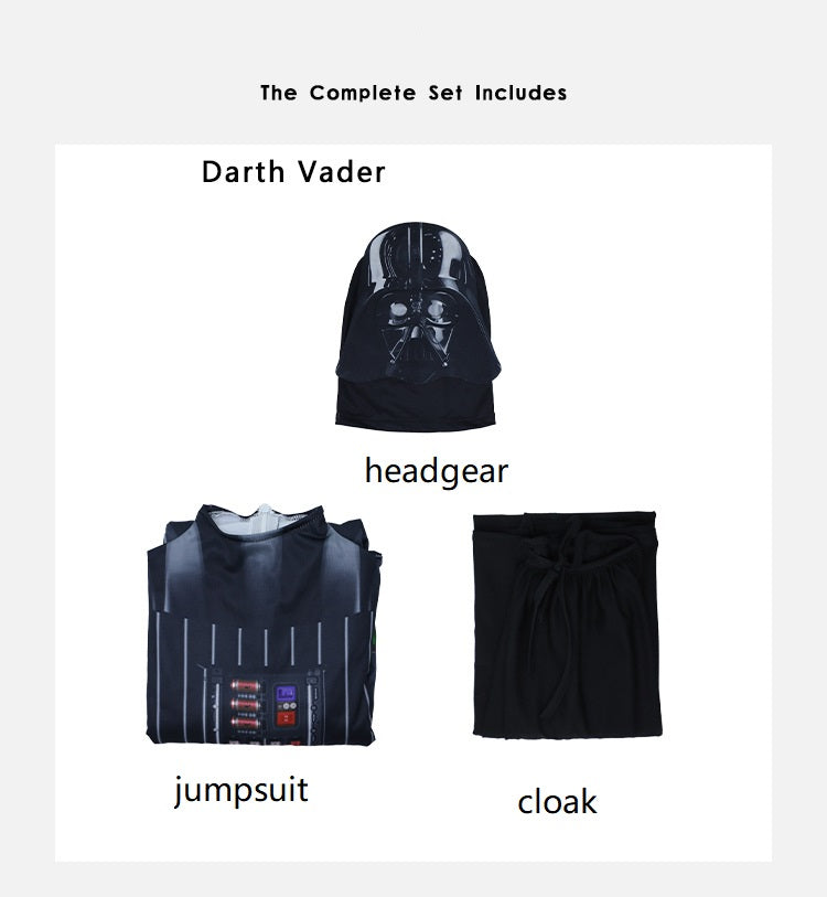 Star Wars Darth Vader Cosplay Costume with Mask Boys Girls Bodysuit Halloween Fancy Jumpsuits