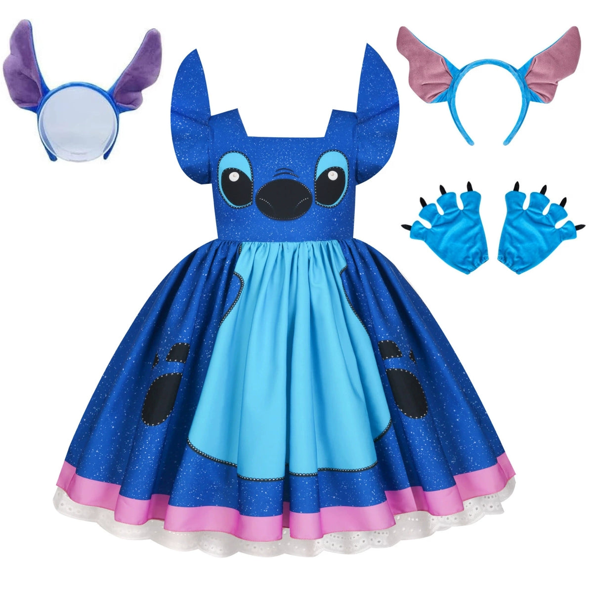Stitch Cosplay Costume for Girls Halloween Fancy Dress