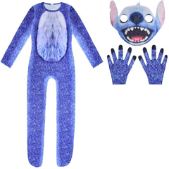 Stitch Lilo Cosplay Costume with Mask Halloween Jumpsuits