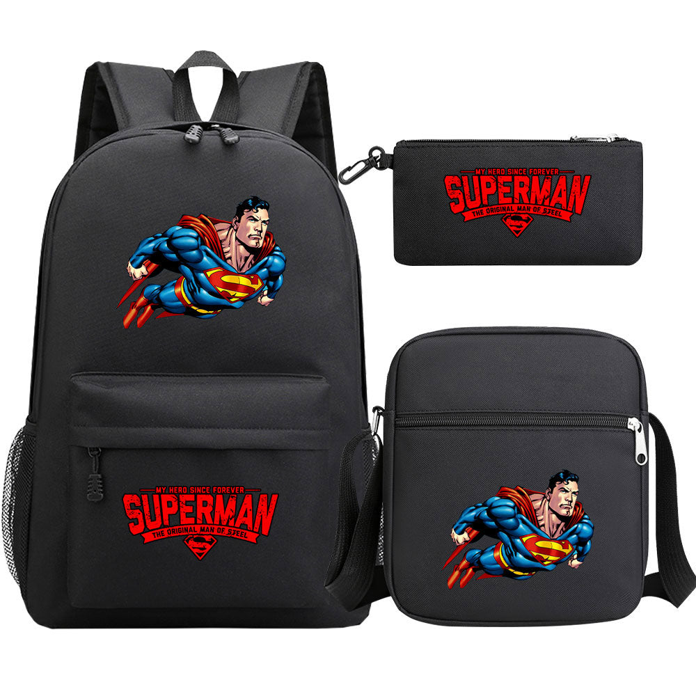 Superman Superhero Schoolbag Backpack Shoulder Bag Pencil Case set for Kids Students