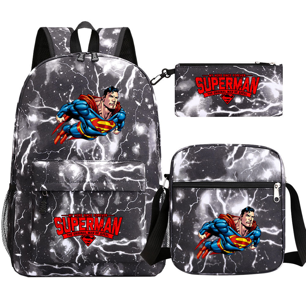 Superman Superhero Schoolbag Backpack Shoulder Bag Pencil Case set for Kids Students