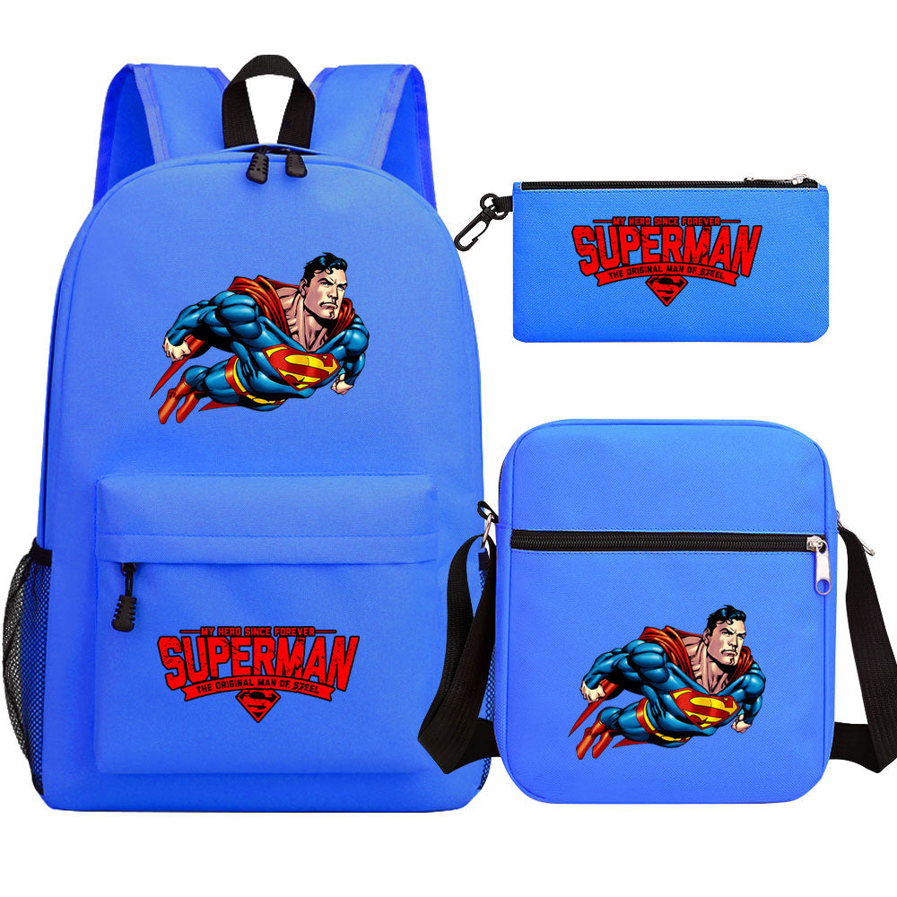 Superman Superhero Schoolbag Backpack Shoulder Bag Pencil Case set for Kids Students