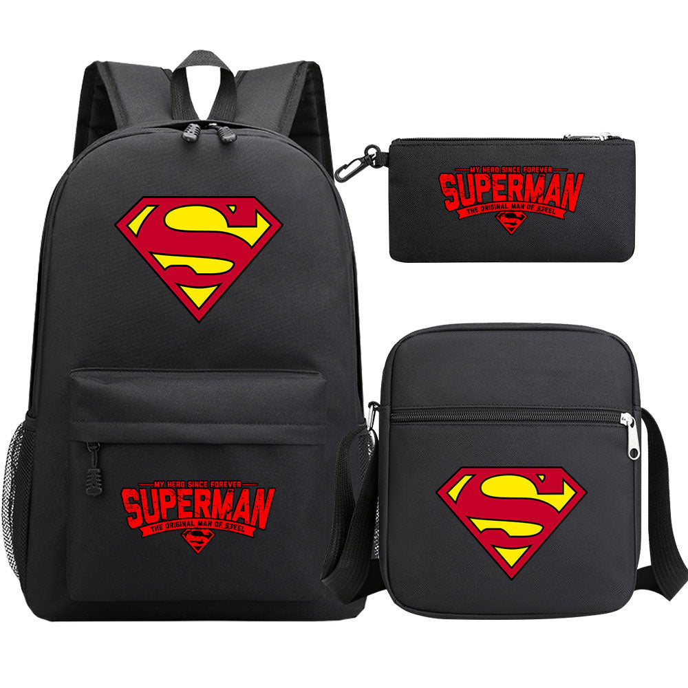 Superman Superhero Schoolbag Backpack Shoulder Bag Pencil Case set for Kids Students