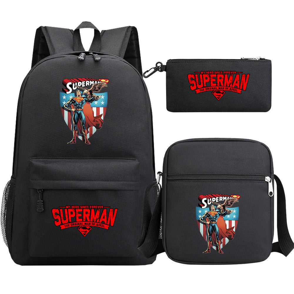 Superman Superhero Schoolbag Backpack Shoulder Bag Pencil Case set for Kids Students