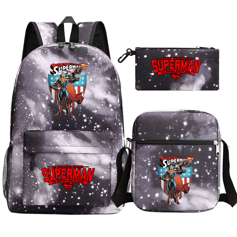 Superman Superhero Schoolbag Backpack Shoulder Bag Pencil Case set for Kids Students