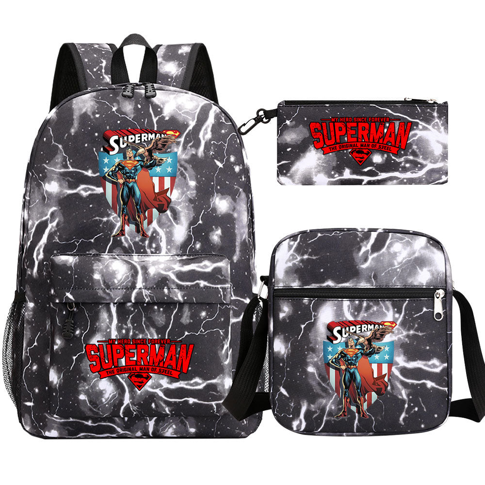 Superman Superhero Schoolbag Backpack Shoulder Bag Pencil Case set for Kids Students
