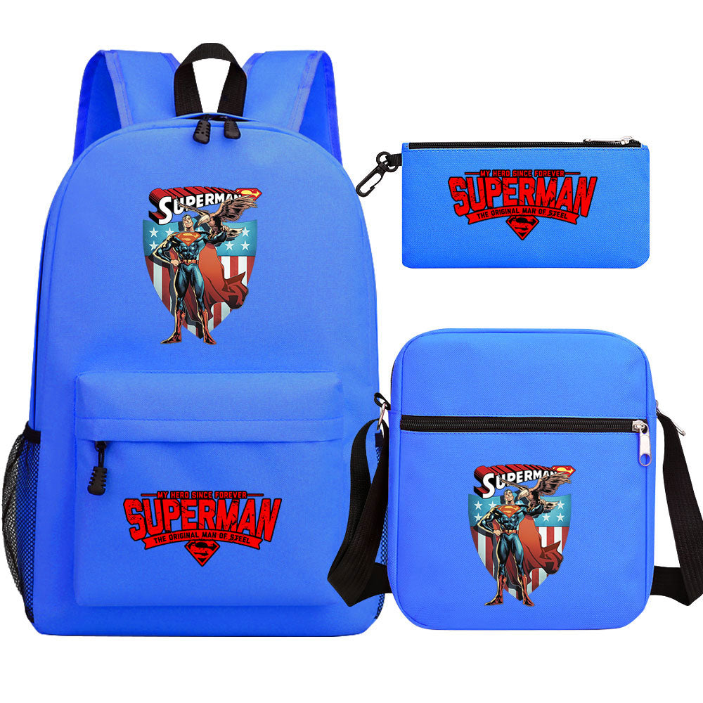 Superman Superhero Schoolbag Backpack Shoulder Bag Pencil Case set for Kids Students