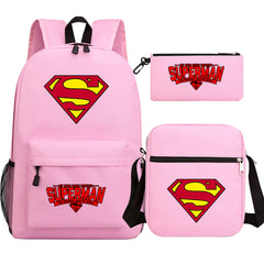 Superman Superhero Schoolbag Backpack Shoulder Bag Pencil Case set for Kids Students