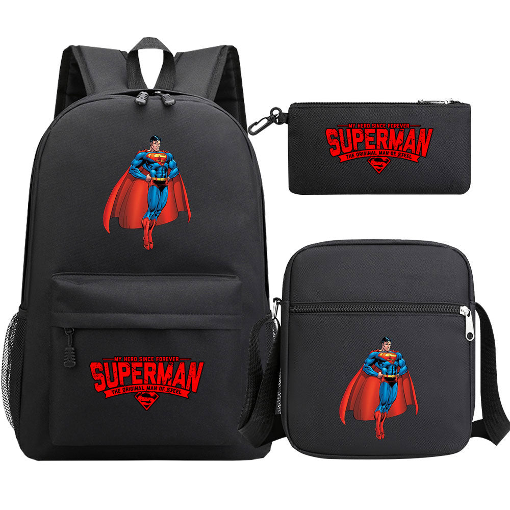 Superman Superhero Schoolbag Backpack Shoulder Bag Pencil Case set for Kids Students