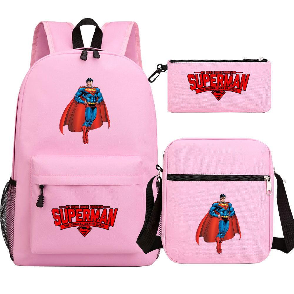 Superman Superhero Schoolbag Backpack Shoulder Bag Pencil Case set for Kids Students