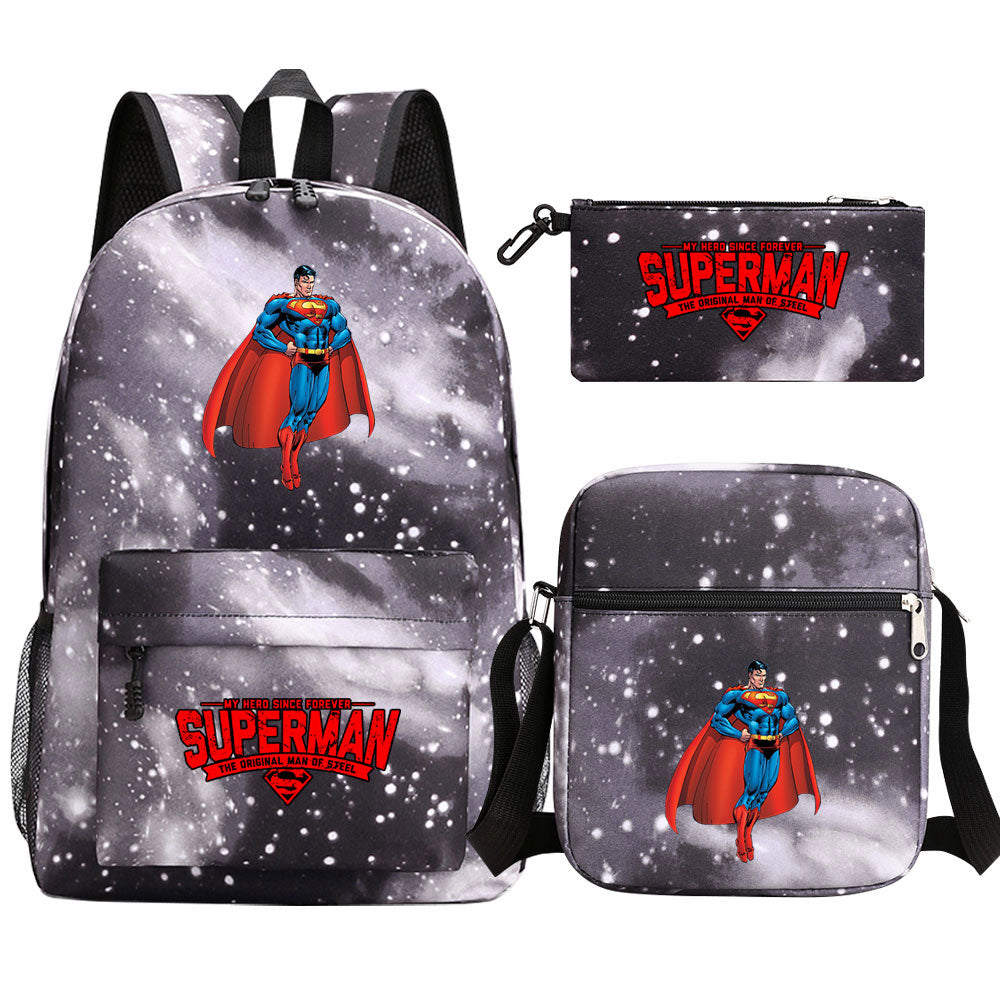Superman Superhero Schoolbag Backpack Shoulder Bag Pencil Case set for Kids Students