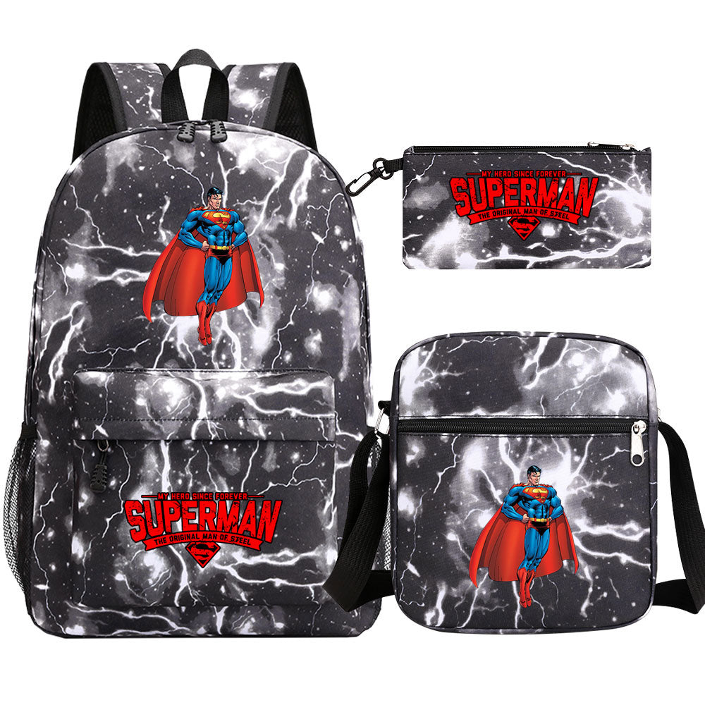 Superman Superhero Schoolbag Backpack Shoulder Bag Pencil Case set for Kids Students