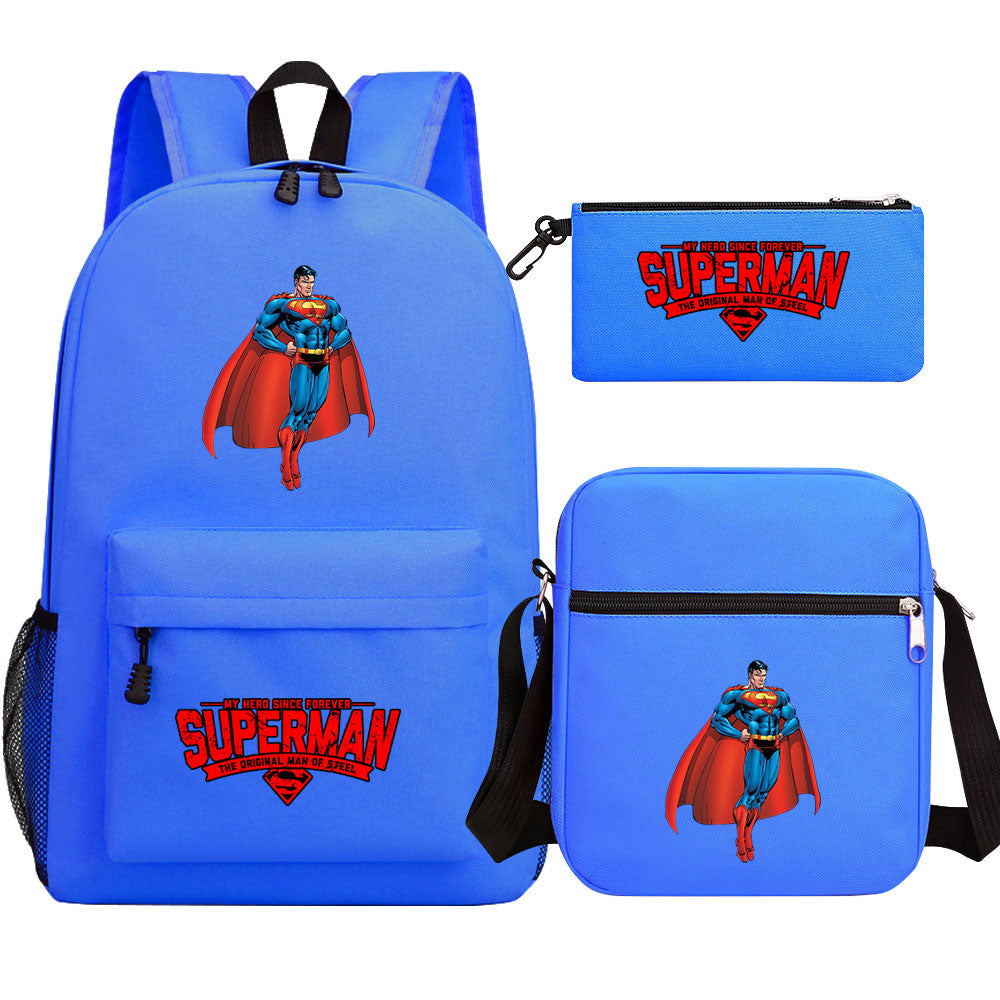 Superman Superhero Schoolbag Backpack Shoulder Bag Pencil Case set for Kids Students