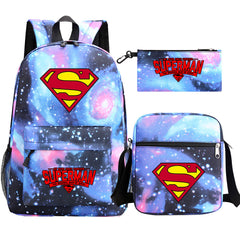 Superman Superhero Schoolbag Backpack Shoulder Bag Pencil Case set for Kids Students