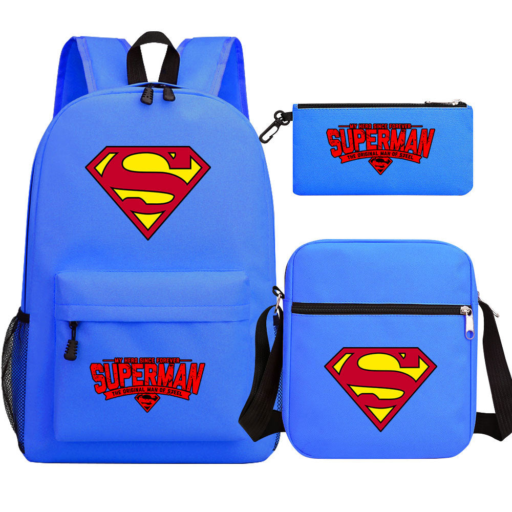 Superman Superhero Schoolbag Backpack Shoulder Bag Pencil Case set for Kids Students
