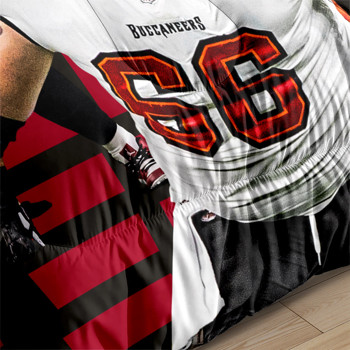 Tampa Bay Rugby Buccaneers Comforter Pillowcases 3PC Sets Blanket All Season Reversible Quilted Duvet