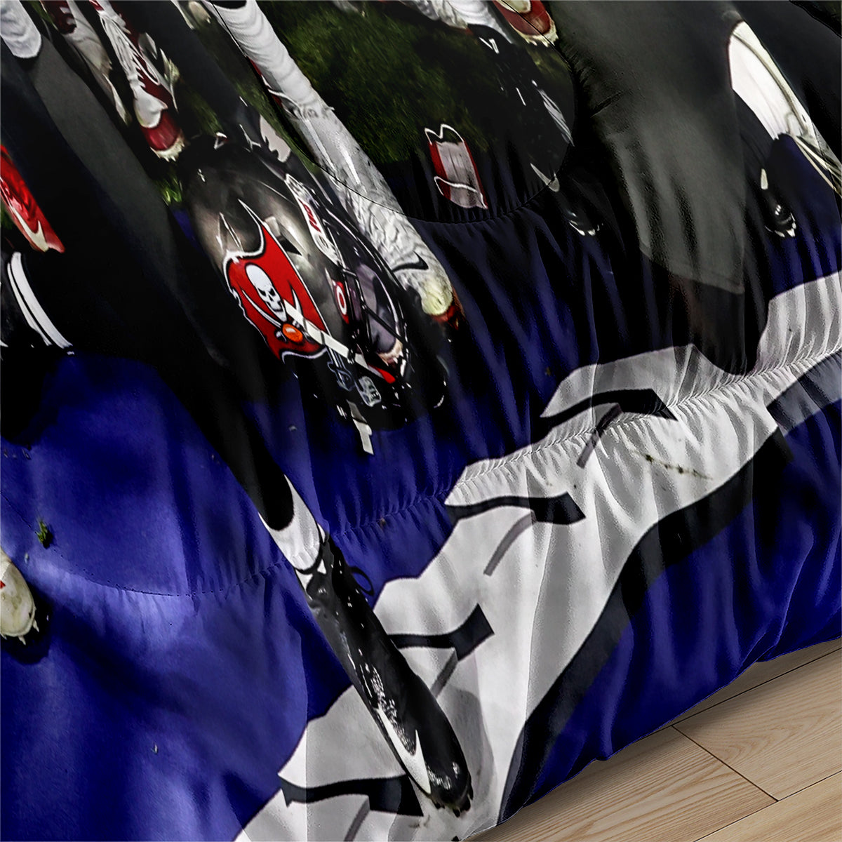 Tampa Bay Rugby Buccaneers Comforter Pillowcases 3PC Sets Blanket All Season Reversible Quilted Duvet