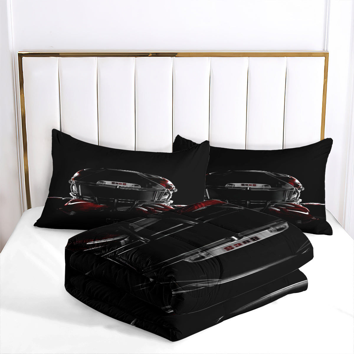 Tampa Bay Rugby Buccaneers Comforter Pillowcases 3PC Sets Blanket All Season Reversible Quilted Duvet