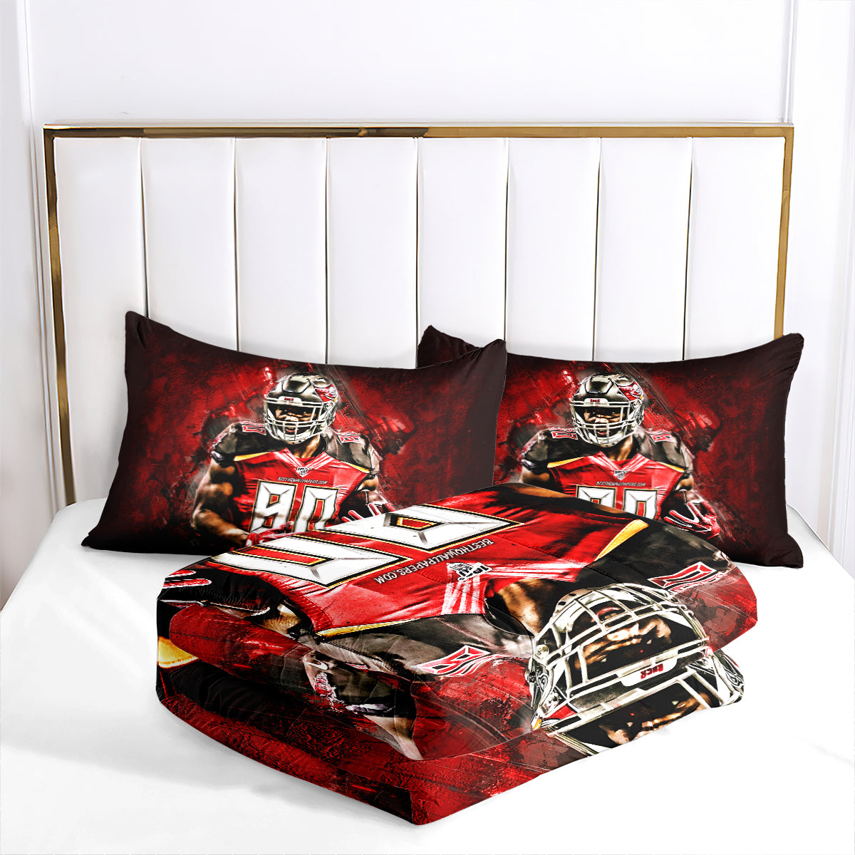 Tampa Bay Rugby Buccaneers Comforter Pillowcases 3PC Sets Blanket All Season Reversible Quilted Duvet