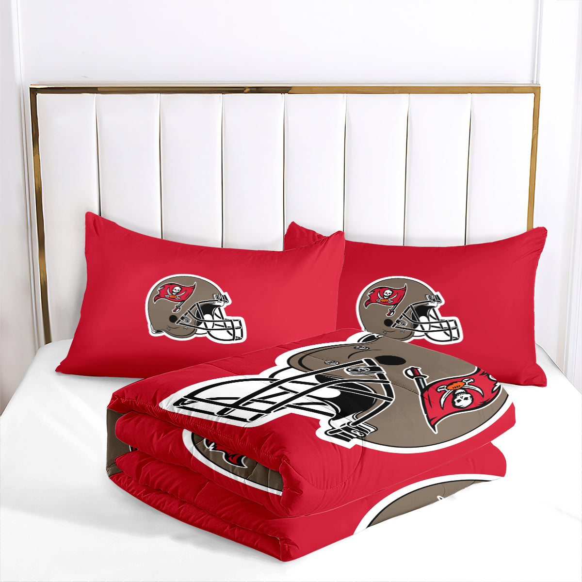 Tampa Bay Rugby Buccaneers Comforter Pillowcases 3PC Sets Blanket All Season Reversible Quilted Duvet