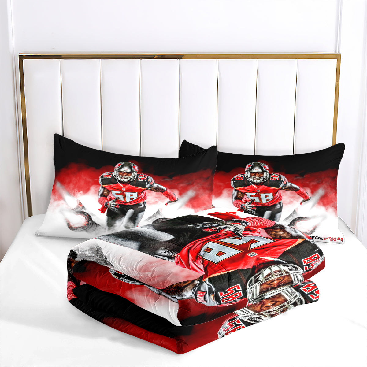 Tampa Bay Rugby Buccaneers Comforter Pillowcases 3PC Sets Blanket All Season Reversible Quilted Duvet