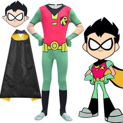 Teen Titans GO Cosplay Costume for Boys Girls Bodysuit Halloween Fancy Jumpsuits