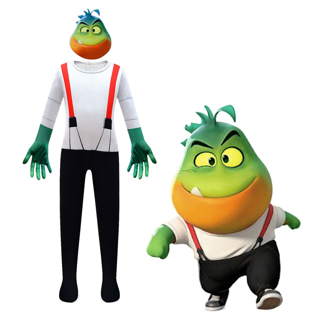 The Bad Guys Mr Piranha Cosplay Costume for Boys Girls Bodysuit Halloween Fancy Jumpsuits