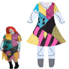 The Nightmare Before Christmas Sally Cosplay Costume with Mask Boys Girls Bodysuit Halloween Fancy Jumpsuits