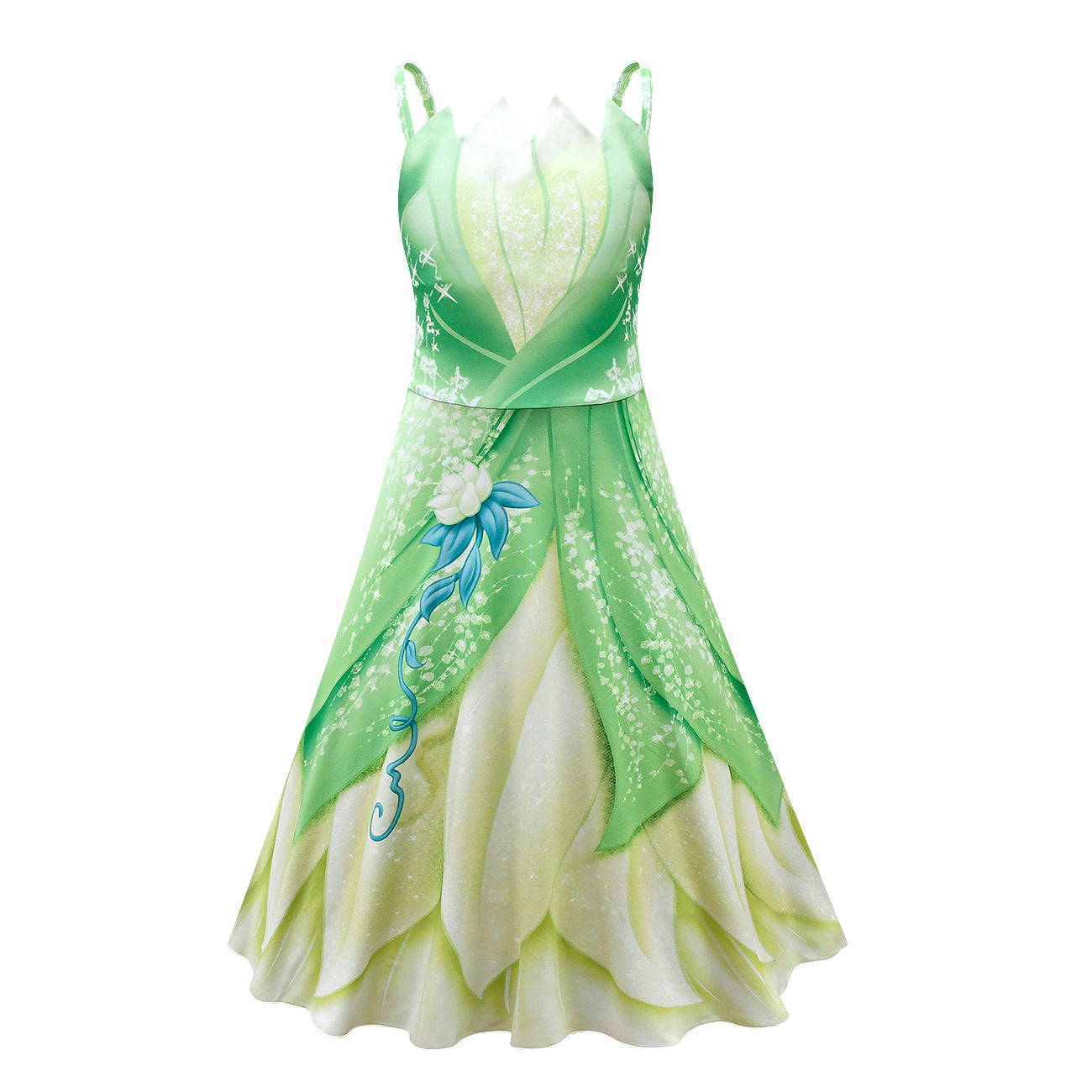 The Princess and the Frog Tiana Cosplay Costume for Girls Halloween Fancy Dress