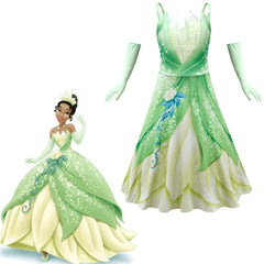 The Princess and the Frog Tiana Cosplay Costume for Girls Halloween Fancy Dress