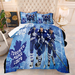 Toronto Hockey Maple Leafs Comforter Pillowcases 3PC Sets Blanket All Season Reversible Quilted Duvet