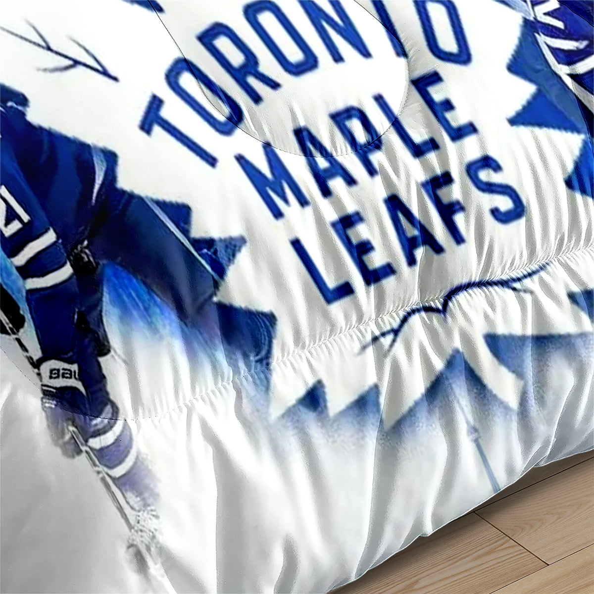 Toronto Hockey Maple Leafs Comforter Pillowcases 3PC Sets Blanket All Season Reversible Quilted Duvet
