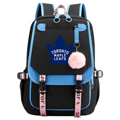 Toronto Maple Leafs Hockey League Waterproof Backpack School Notebook Travel Bag USB Charging