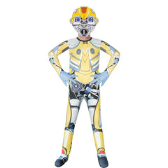 Transformers Bumblebee Cosplay Costume with Mask Boys Girls Bodysuit Halloween Fancy Jumpsuits