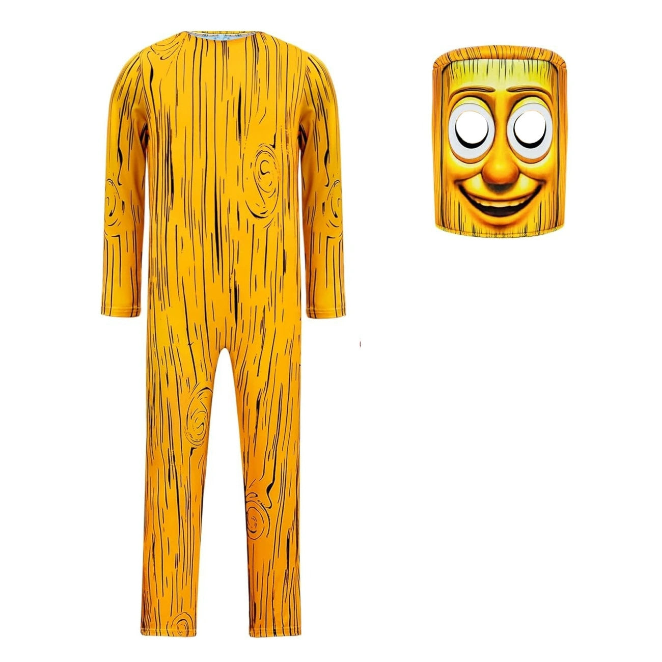 Tung Tung Tung Sahur  Cosplay Costume with Mask Boys Girls Bodysuit Halloween Fancy Jumpsuits
