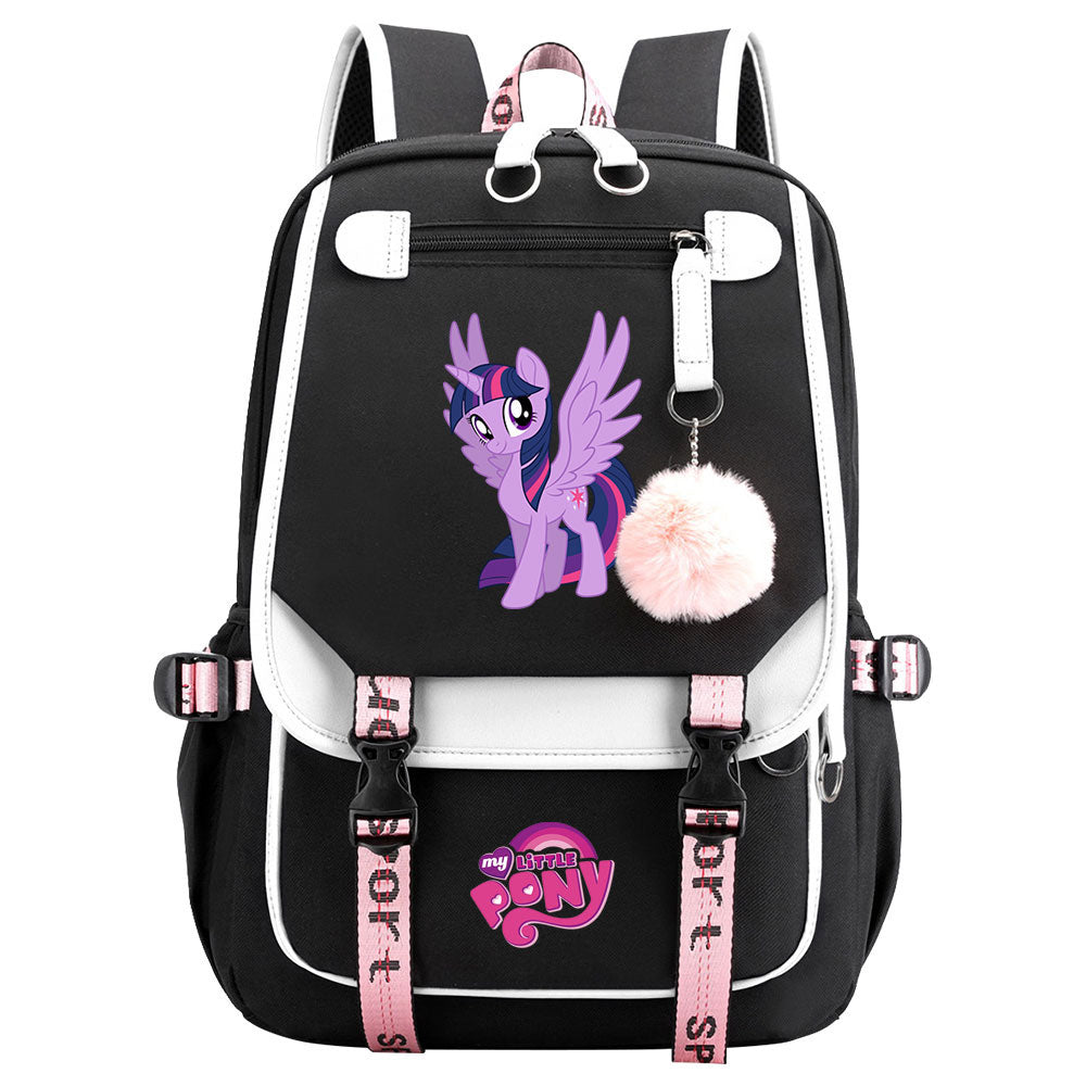 My Little Pony Twilight Sparkle Waterproof Backpack School Notebook Travel Bag USB Charging