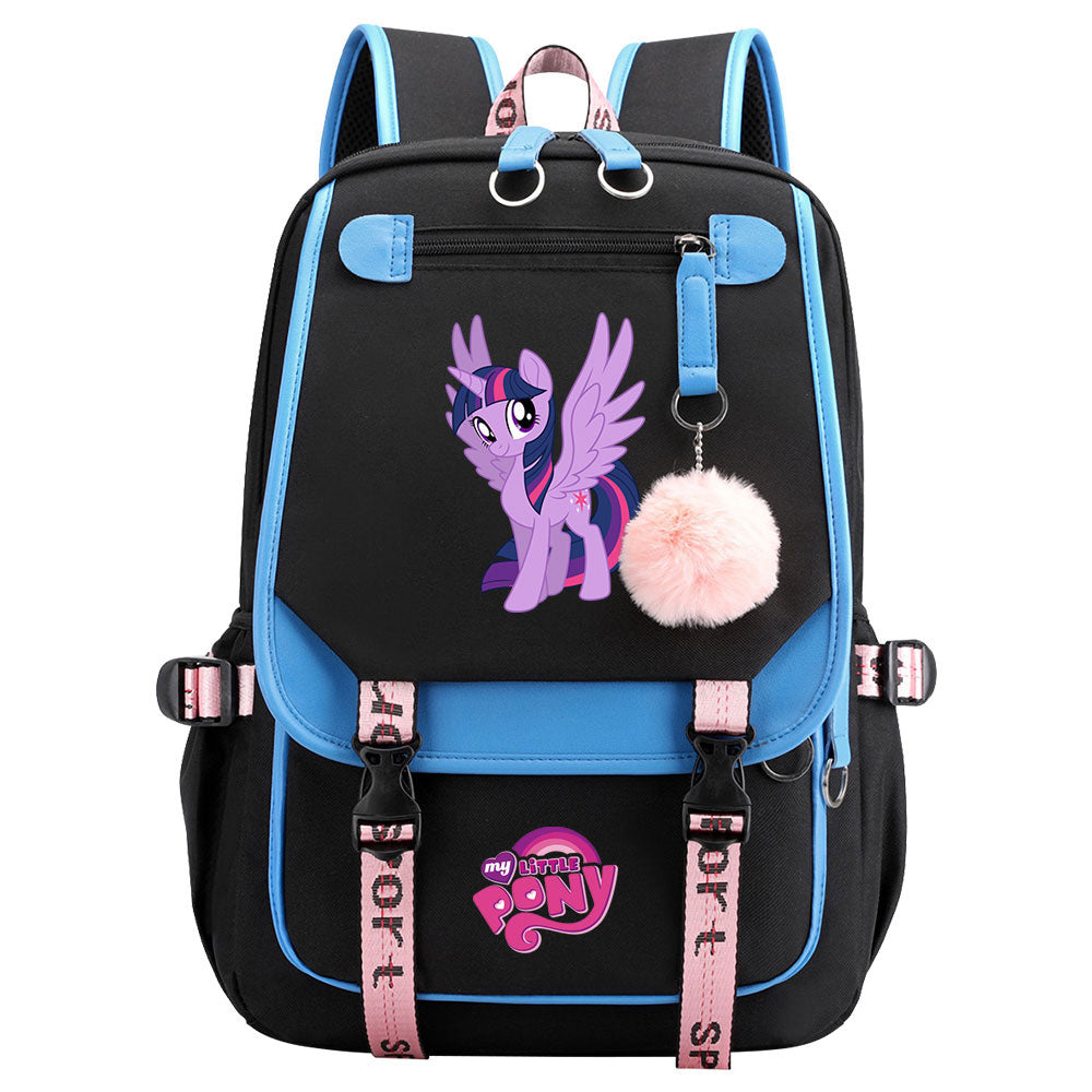 My Little Pony Twilight Sparkle Waterproof Backpack School Notebook Travel Bag USB Charging